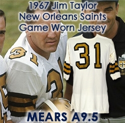 1967 Jim Taylor New Orleans Saints Game Worn Road Jersey (MEARS A9.5)