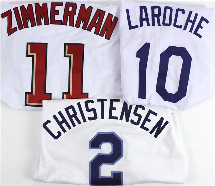 2001-2007 Game Worn Jerseys Including Ryan Zimmerman Washington Nationals, Andy LaRoche Los Angeles Dodgers, and More (Lot of 3) (MEARS LOA)