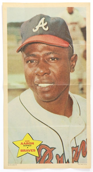 1968 Hank Aaron Atlanta Braves Topps No. 14 10"x 19" Poster 