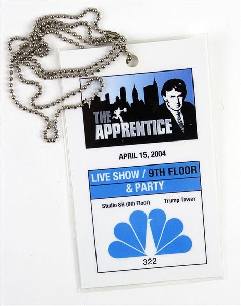 2004 Donald Trump The Apprentice First-Ever Finale Special Admittance Pass