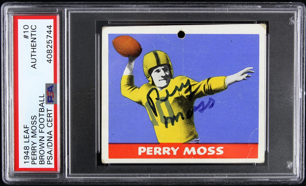 1948 Perry Moss Green Bay Packers Signed Leaf Gum Co. Trading Card (PSA/DNA Slabbed) 