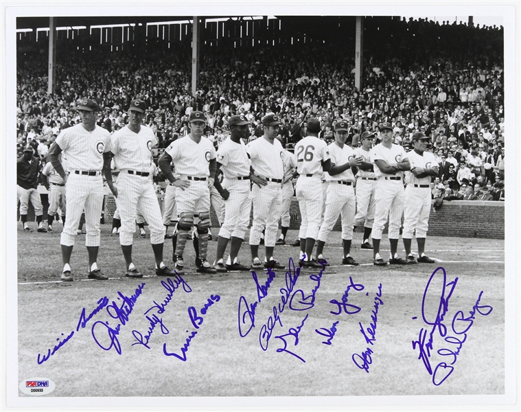 1969 Chicago Cubs Opening Day 11"x 14" Lineup Photo Signed by Every Participating Player in Historic Opener (PSA/DNA)