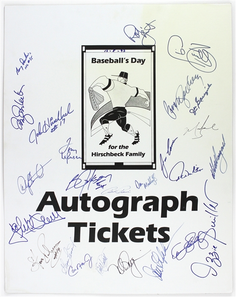 1992 "Baseballs Day for the Hirschbeck Family" Multi-Signed 22"x 28" Charity Dinner Poster w/ Signatures by Robin Yount, Cal Ripken Jr., and more (JSA)