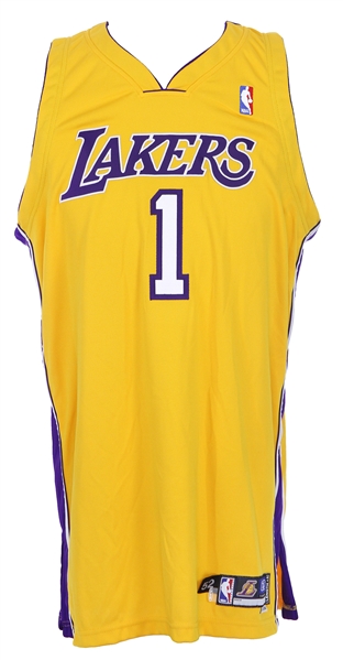 2005-06 Smush Parker Los Angeles Lakers Signed Game Worn Home Jersey (MEARS LOA/*JSA*)