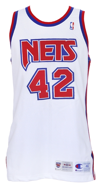 1994-95 PJ Brown New Jersey Nets Signed Game Worn Home Jersey (MEARS LOA/JSA)