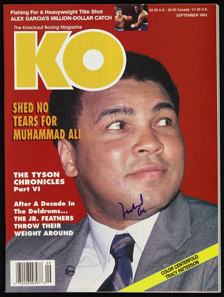 1993 Muhammad Ali Signed Knockout Boxing Magazine (JSA)