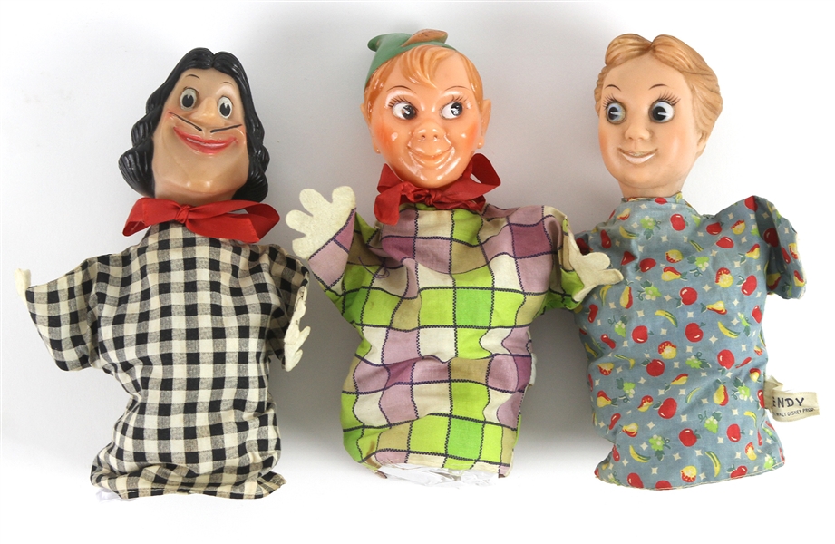 1950s Peter Pan / Wendy / Captain Hook Walt Disney 8.5" Hand Puppets