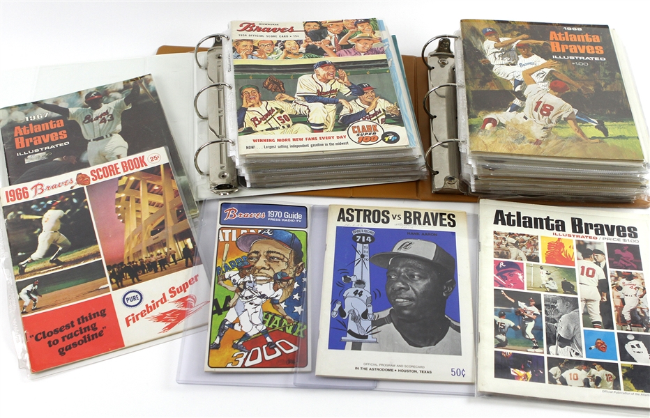 1950s-1970s Milwaukee / Atlanta Braves Score Cards, Yearbook, Programs, and Magazines (Lot of 40+)