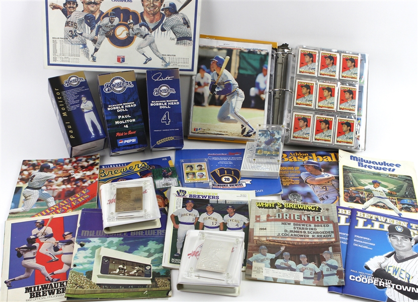 1970s-2000s Milwaukee Brewers Trading Cards, Programs, Yearbooks and more (Lot of 160+)