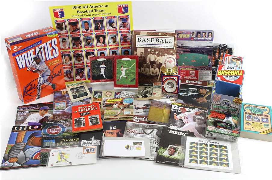 1950s-1990s Topps, Donruss, Fleer Baseball Trading Cards, Stamps, Books, and more (Lot of 600+)