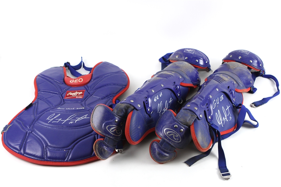 2008 Geovanni Soto Chicago Cubs Rookie of the Year Signed Game-Worn Catchers Gear (JSA)