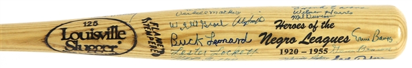 1990s Heroes of the Negro Leagues Multi Signed Louisville Slugger Commemorative Bat w/ 40 Signatures Including Ernie Banks, Buck Leonard, Monte Irvin, Buck ONeil & More (JSA)