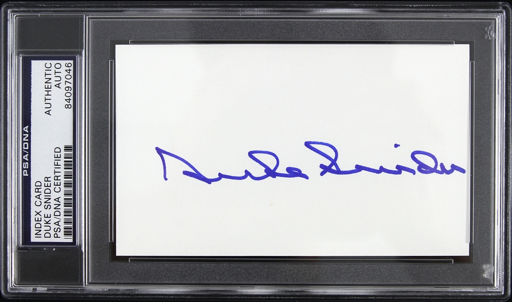 1947-1962 Duke Snider Brooklyn Dodgers Signed 3"x 5" Index Card (PSA/DNA Slabbed)