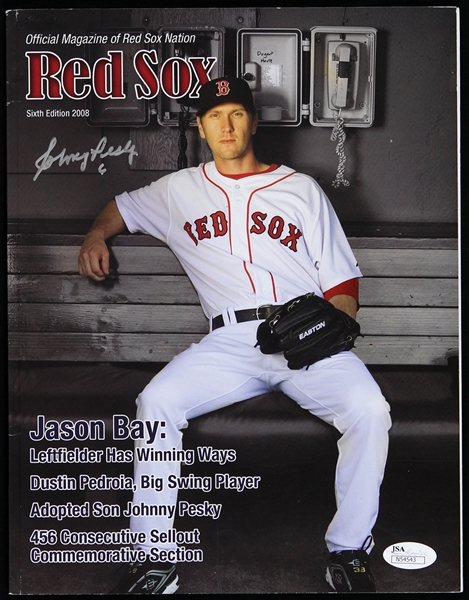 2008 Johnny Pesky Boston Red Sox Signed Official Boston Red Sox Magazine *JSA* 