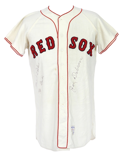 1960s Joe Dobson Boston Red Sox Signed Home Jersey (MEARS LOA/JSA)