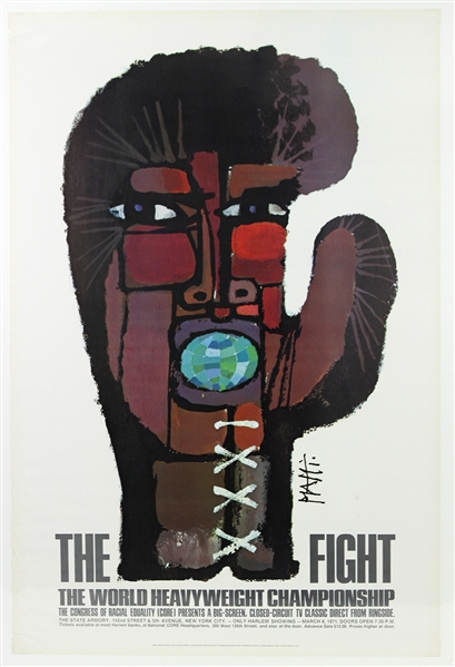 1971 Muhammad Ali vs. Joe Frazier "Fight of the Century" 30"x 46" Closed Circuit Poster