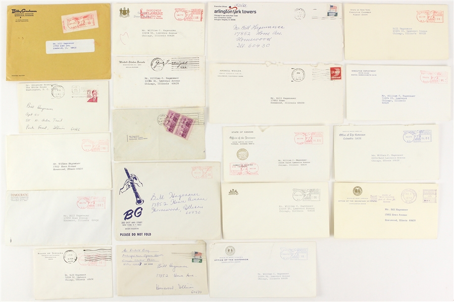 1969-1978 Various Addressed Envelopes From Many Places Including State of New York Executive Chamber, Billy Graham, Dr. Zhigniew Brzezinski, and More ( Lot of 19)