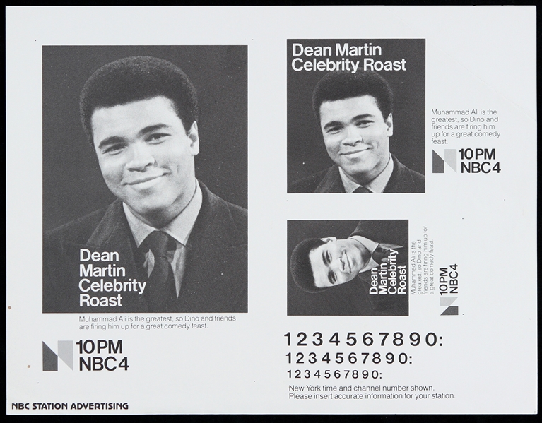 1976 Muhammad Ali Dean Martin Celebrity Roast 8"x 10" Advertisement 