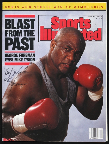 1989 George Foreman Signed Sports Illustrated (JSA)