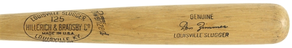 1961 Don Zimmer Chicago Cubs H&B Louisville Slugger Professional Model Game Used Bat (MEARS A8) Lone All Star Season