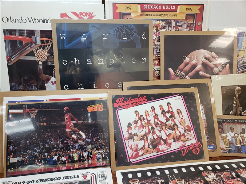1980s-1990s Chicago Bulls Advertising Poster Lot of 20+