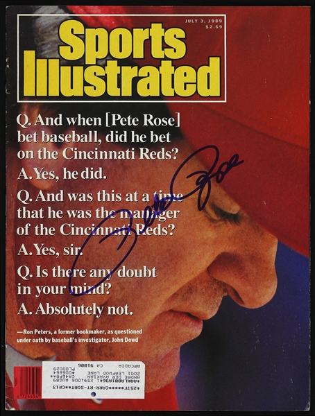 1989 Pete Rose Cincinnati Reds Signed Sports Illustrated (JSA)
