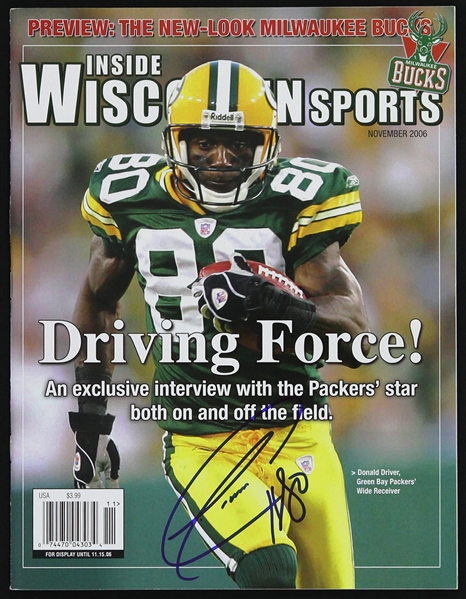 2006 Donald Driver Green Bay Packers Signed Inside Wisconsin Sports (JSA)