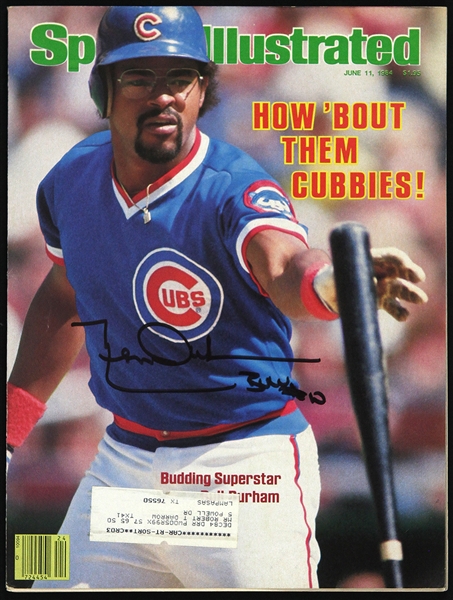 1984 Leon Durham Chicago Cubs Signed Sports Illustrated (JSA)