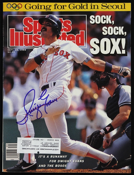 1988 Dwight Evans Boston Red Sox Signed Sports Illustrated (JSA)