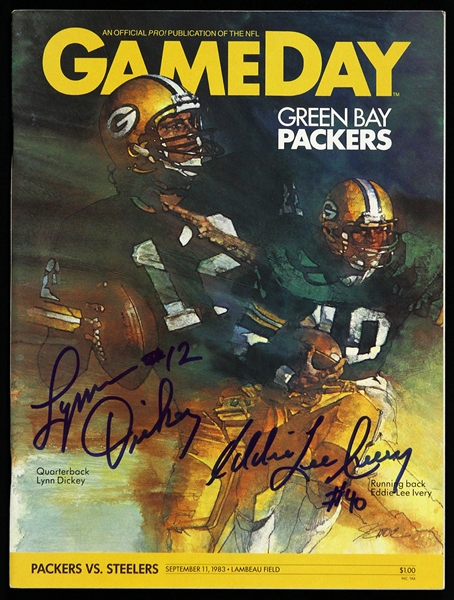 1983 Lynn Dickey & Eddie Lee Ivery Green Bay Packers Signed Official Game Day Program (JSA)