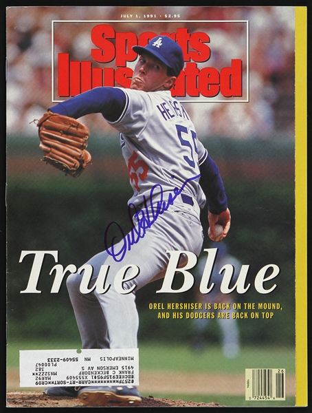 1991 Orel Hershiser Los Angeles Dodgers Signed Sports Illustrated (JSA)
