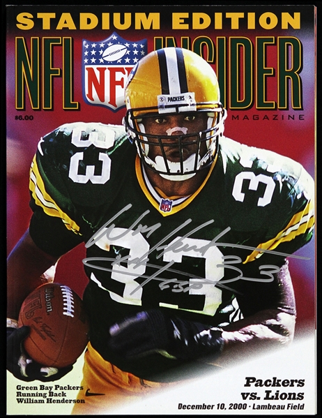 2000 William Henderson Green Bay Packers Signed NFL Insider Stadium Edition (JSA)