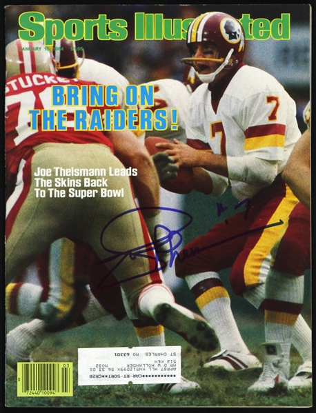 1984 Joe Theismann Washington Redskins Signed Sports Illustrated (JSA)
