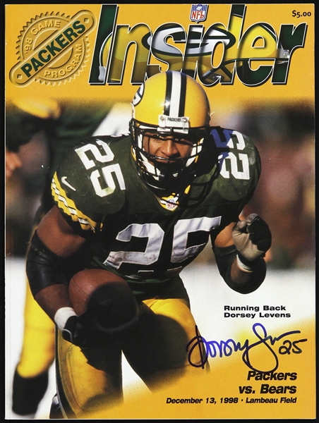 1998 Dorsey Levens Green Bay Packers Signed Insider Game Program (JSA)