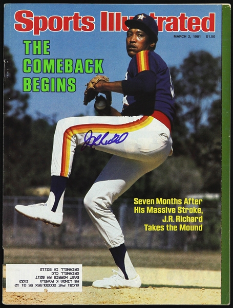 1981 J.R. Richard Houston Astros Signed Sports Illustrated (JSA)