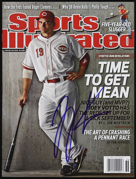 2010 Joey Votto Cincinnati Reds Signed Sports Illustrated (JSA)