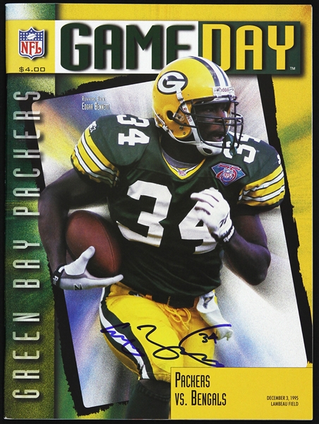 1995 Edgar Bennett Green Bay Packers Signed Packers vs Bengals Game Day Program (JSA)