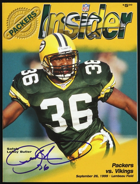 1999 LeRoy Butler Green Bay Packers Signed Packers vs Vikings Insider (JSA)