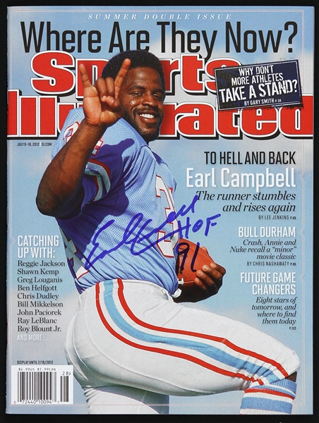 2012 Earl Campbell New Orleans Saints Signed Sports Illustrated (JSA)