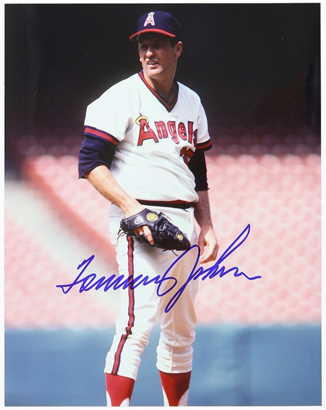 1982-1985 Tommy John California Angels Signed 11"x 14" Photo (JSA)