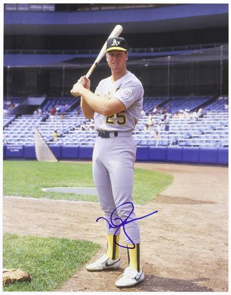 1986-1997 Mark McGwire Oakland As Signed 11"x 14" Photo (JSA)