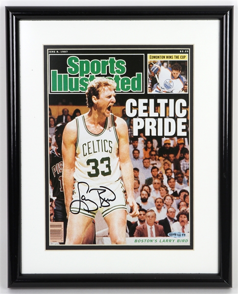 1987 Larry Bird Boston Celtics Signed Framed 12"x 15" Sports Illustrated (Upper Deck COA)