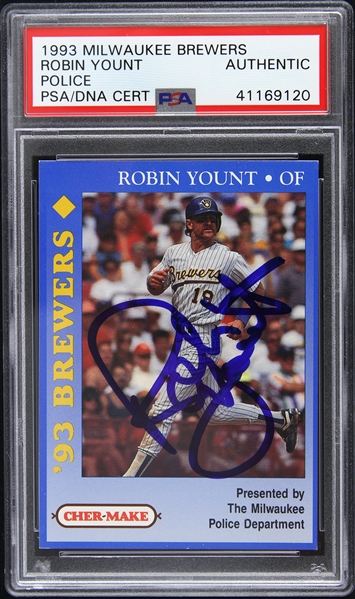 1993 Robin Yount Milwaukee Brewers Autographed Milwaukee Police Department Trading Card (PSA/DNA Slabbed)
