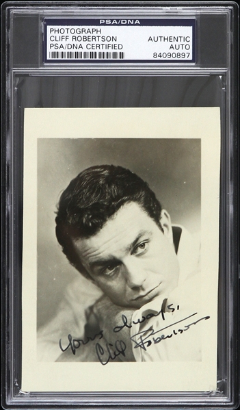 1960s-2000s Cliff Robertson Charly Autographed 3.5”x 5” Photo (PSA/DNA Slabbed)