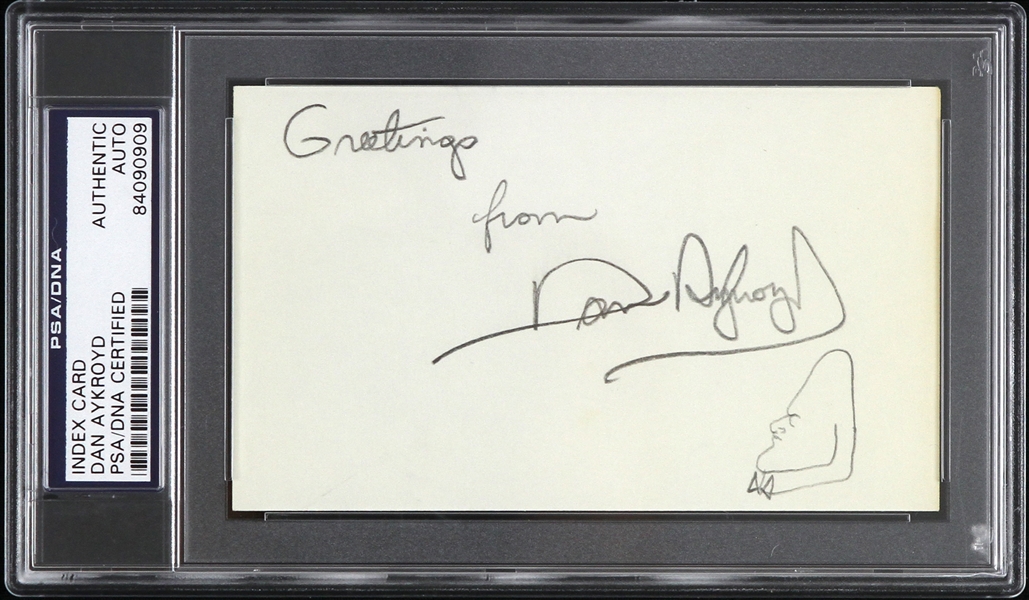 1970s-2000s Dan Aykroyd Autographed 3"x 5" Index Card (PSA/DNA Slabbed)