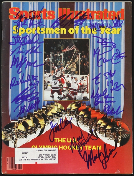 1980 US Olympic Hockey Team Autographed Sports Illustrated Magazine (JSA)