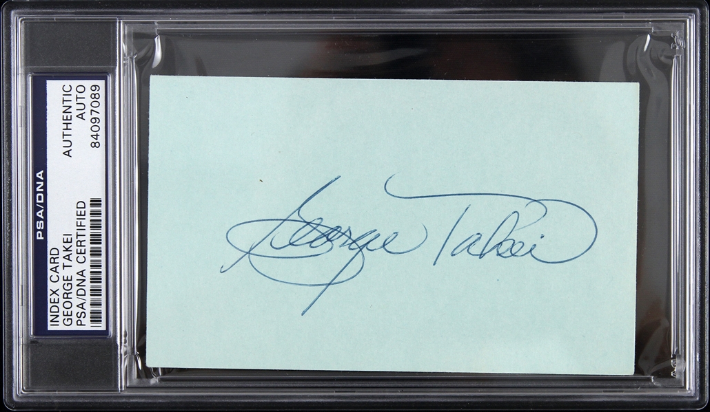 1960s George Takei Star Trek Signed 3"x 5" Index Card (PSA/DNA Slabbed)
