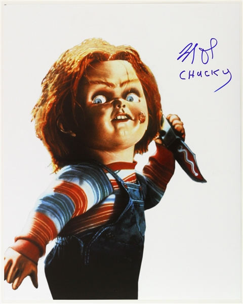 1988 Brad Dourif Child’s Play (with Chucky wielding a knife) Signed LE 16x20 Color Photo (JSA)