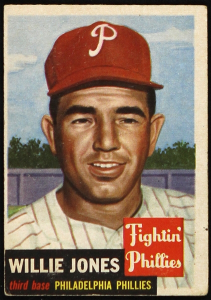 1953 Willie Jones Philadelphia Phillies Topps Trading Card 