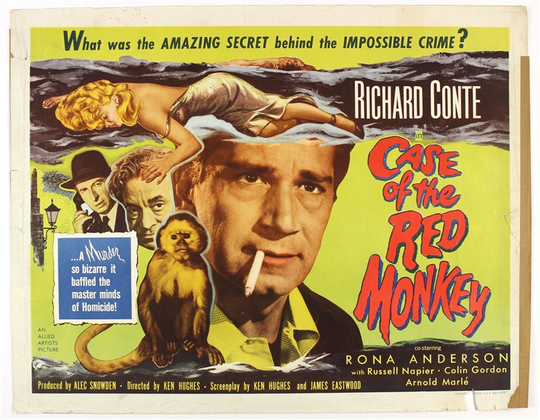 1955 The Case of the Red Monkey 22"x 28" Movie Poster 